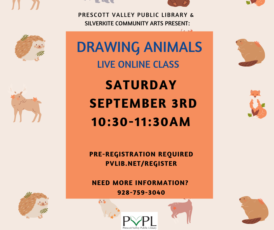 SilverKite Community Art Classes: Drawing Animals– Pre-registration